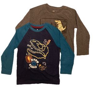 2-Boys Sz 6 Long Sleeve T-shirts, Dinosaur Rex, 365 Kids , Epic Threads, GUC